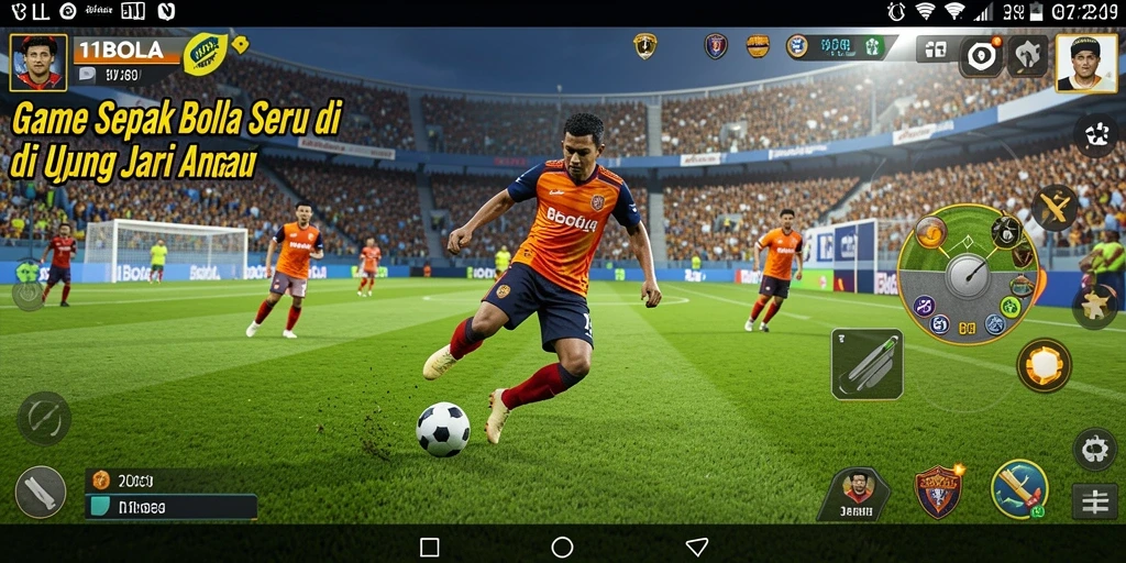Screenshot utama <strong>11BOLA</strong> menampilkan momen seru dalam pertandingan sepak bola.