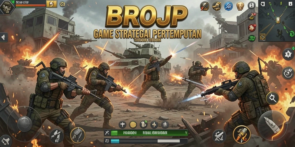 Tangkapan layar BROJP menampilkan strategi dan pertempuran yang mendebarkan.