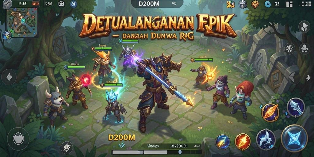 Gambaran gameplay D200M yang menakjubkan dalam petualangan RPG.