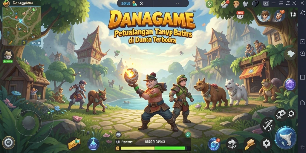 Tangkapan layar menampilkan aksi gameplay di dunia terbuka yang luas.