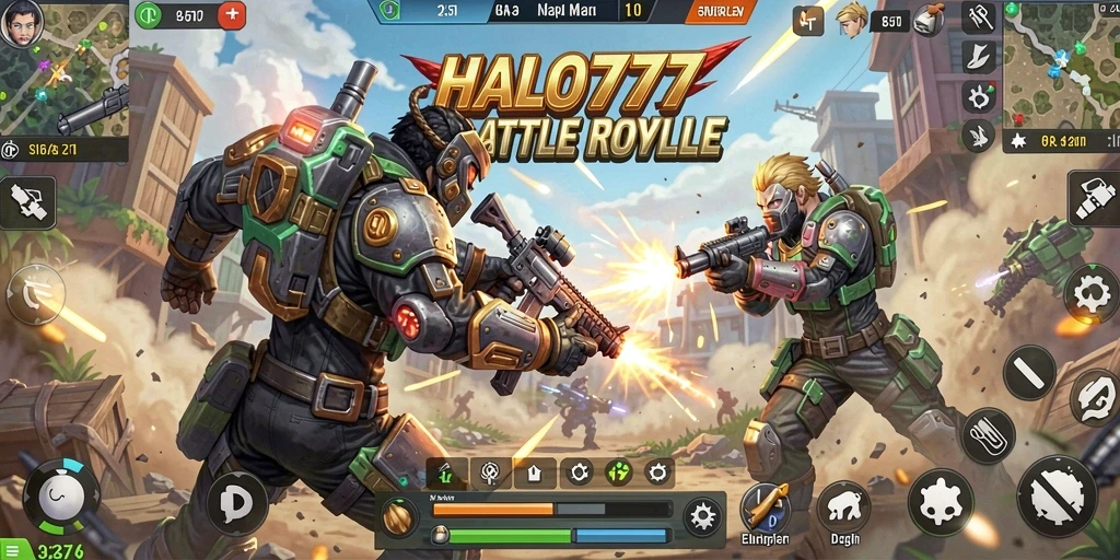 Tangkapan layar gameplay HALO777 yang menarik dalam pertempuran Battle Royale.