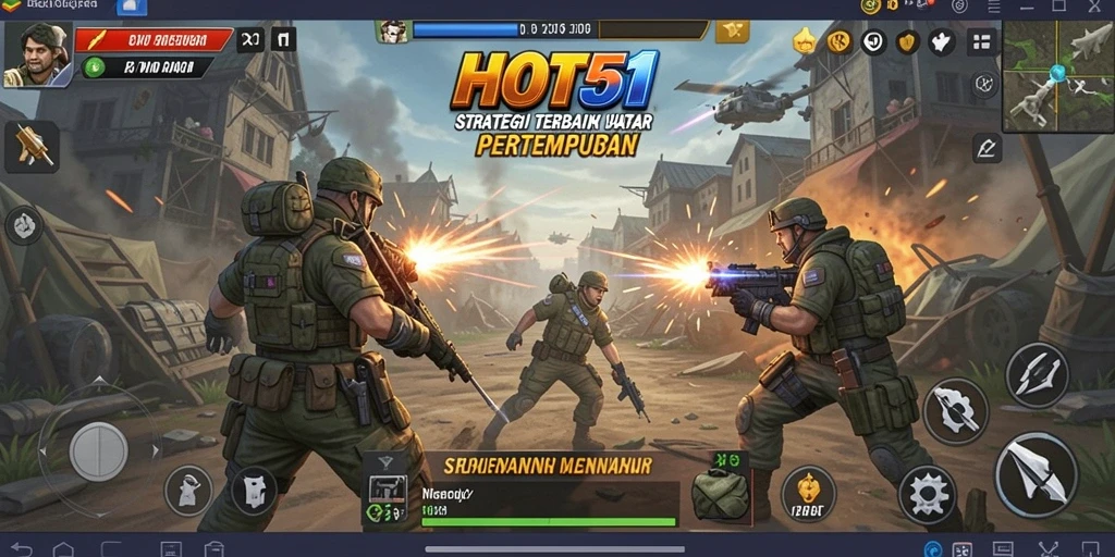 Tangkapan layar HOT51 menampilkan pertempuran strategis yang mendebarkan di lapangan.