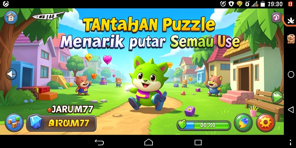 Tampilan menarik dan menantang dari JARUM77 saat bermain puzzle.