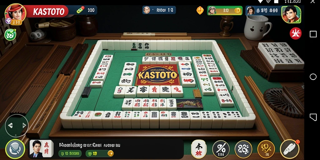 Tampilan gameplay KASTOTO yang menarik dan seru dalam permainan Mahjong.