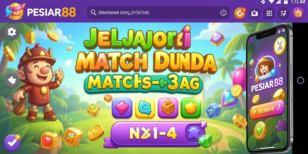 Screenshot PESIAR88 menampilkan aksi seru gameplay Match-3.